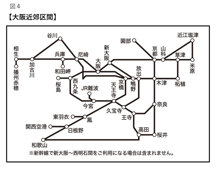大阪近郊区間範囲図
