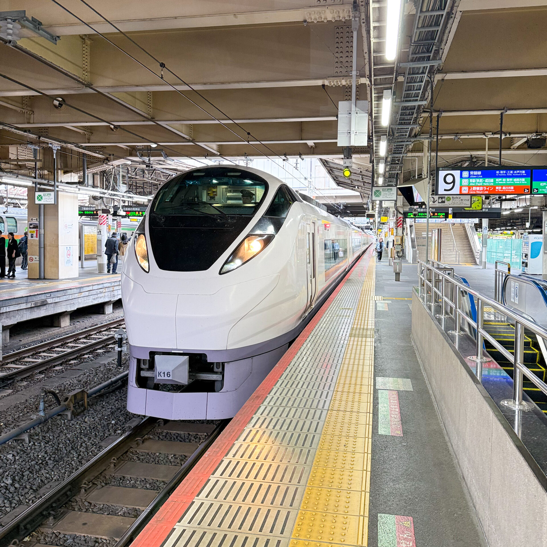 特急ときわ号上野駅にて