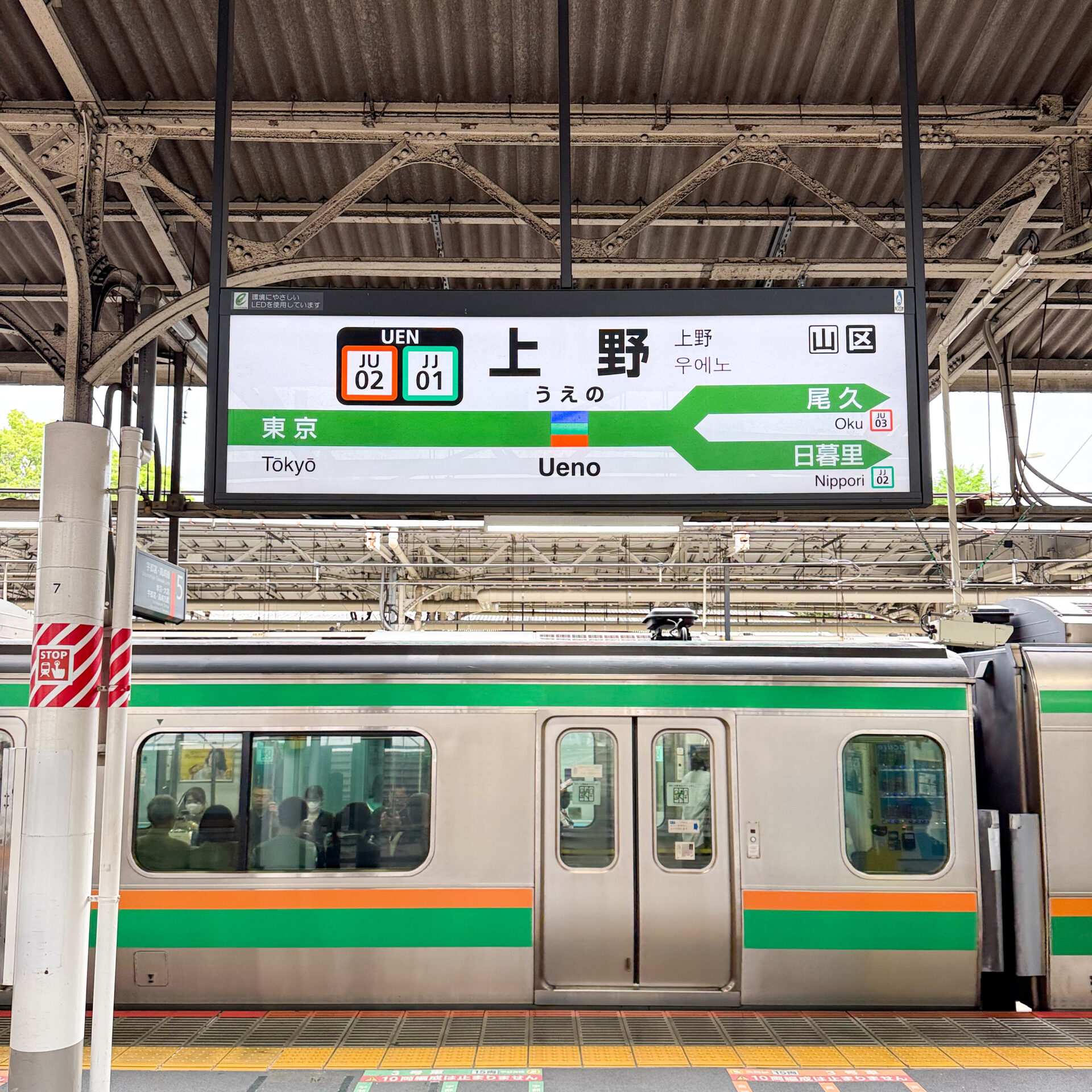上野駅駅名標
