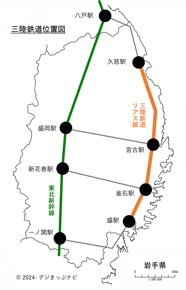 三陸鉄道位置図